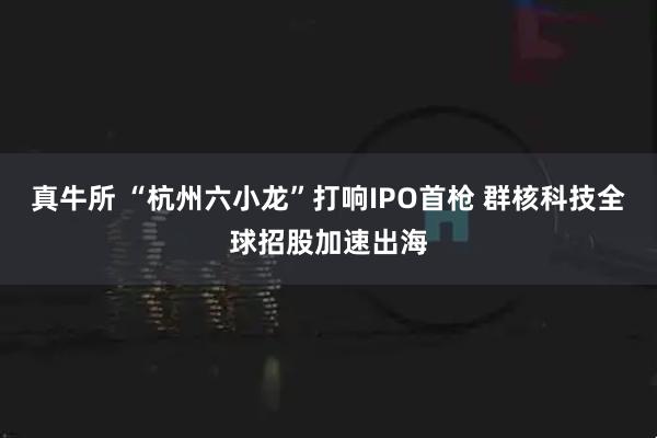 真牛所 “杭州六小龙”打响IPO首枪 群核科技全球招股加速出海
